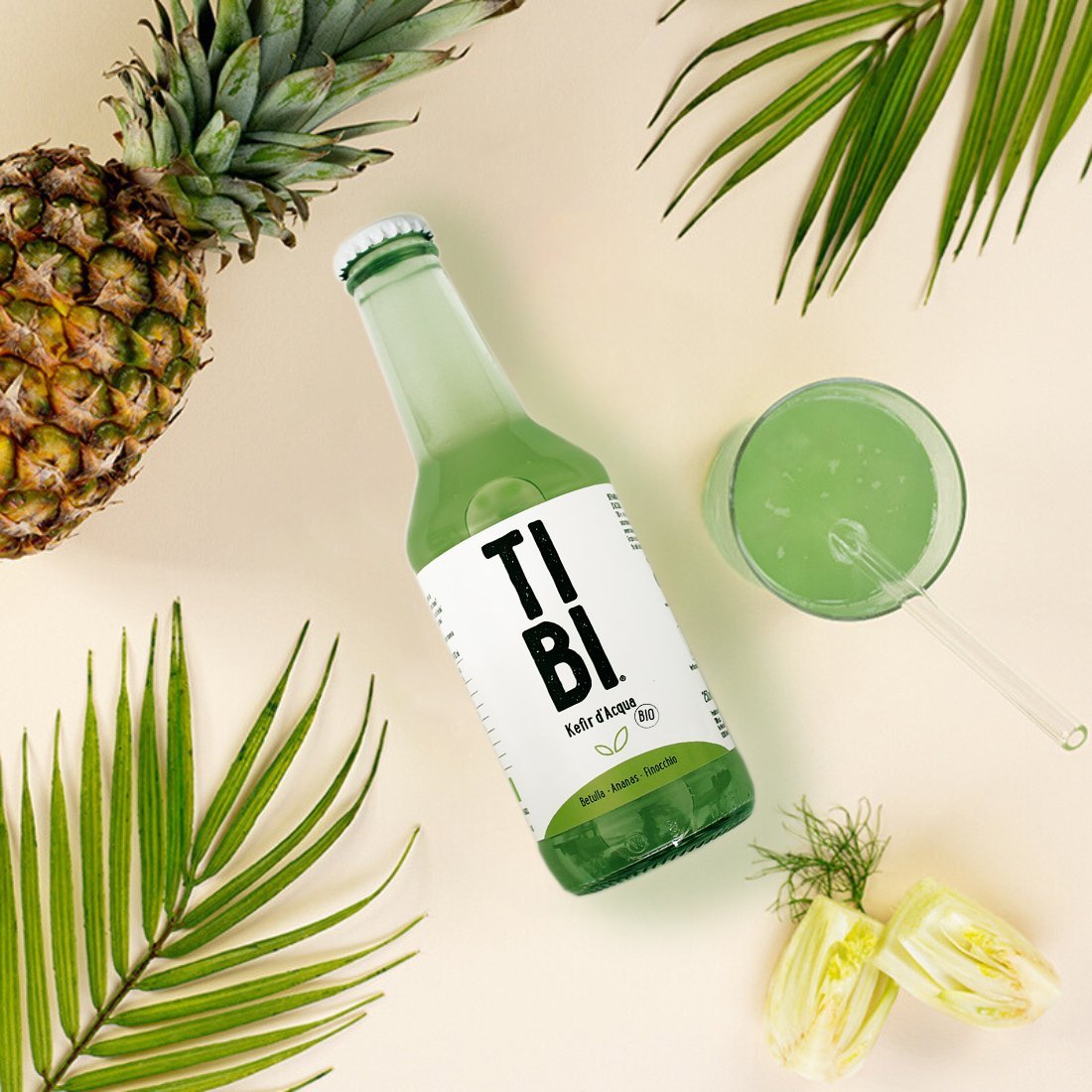 TIBI Kefir d'acqua bicchiere - betulla, ananas, finocchio
